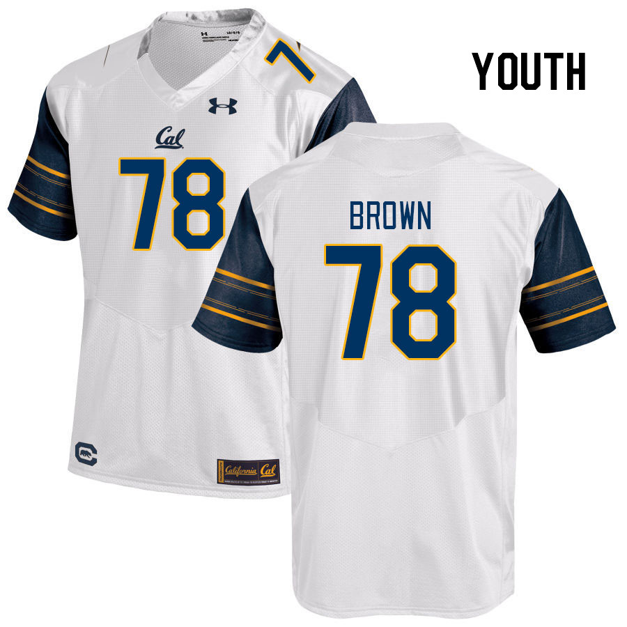 Youth #78 Jackson Brown California Golden Bears College Football Jerseys Stitched Sale-White